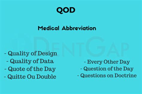 qod|QOD Medical Abbreviation Meaning